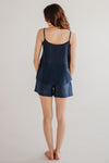 Savanna  Linen Top&Shorts Set in Navy Blue